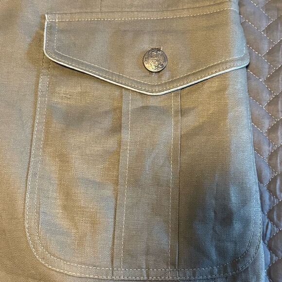 Men's Olive Green Military Safari Utility Jacket - Picture 10 of 13